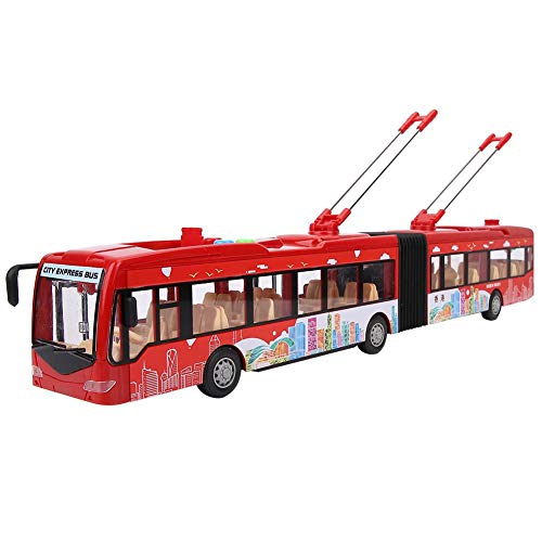 Cosiki ?????? ?? ??????? Electronic City Bus City Tour Red Bus Music Light Car Juguete Educativo para niños Modelo de tráfico de inercia para niños