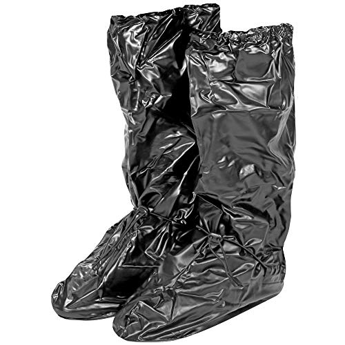 Cubrecalzado Impermeable de PVC - Resistente y Reutilizable - con Suela Antideslizante - galochas para Lluvia, Nieve y Fango - Modelo Alto - Negro (S (36-39), Negro)