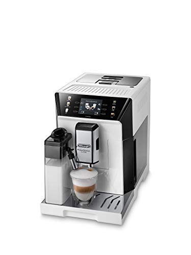De'Longhi PrimaDonna Class ECAM 550.65.W - Cafetera automática con sistema de leche, capuchino y expreso pulsando un botón, pantalla TFT a color de 3,5 pulgadas y control por aplicación, color blanco