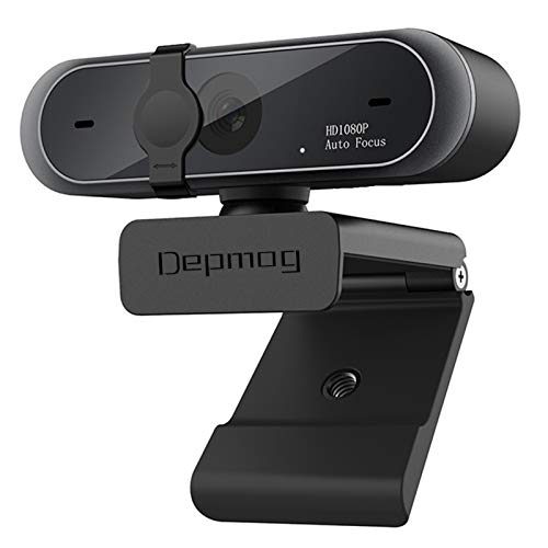 Depmog Webcam PC Ultra HD 1080P USB, Cámara para Juego, Transmisión en Vivo, Llamadas, Conferencias, Double Micrófono Incorporado con Cubierta Anti-pío