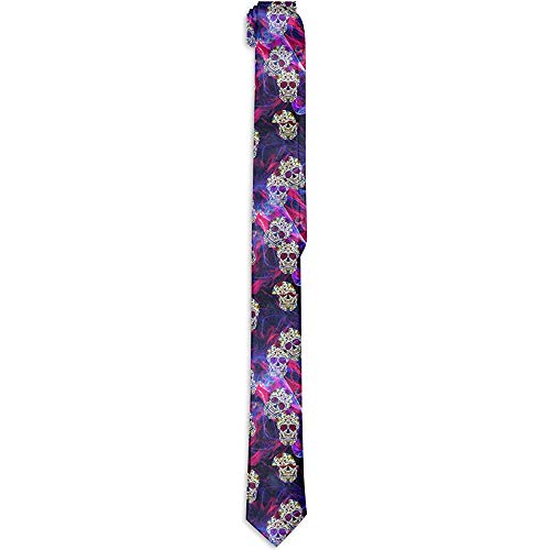 Dia De Los Muertos Skulls Classic Cravatte da uomo Cravatta 100% poliestere Cravatta intrecciata Cravatte jacquard Regali