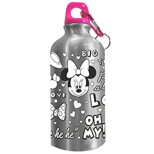 Disney-KD-WD19591 Botella cantimplora 500ml coloreable de Minnie Mouse, Multicolor, (Kids Euroswan KD-WD19591)