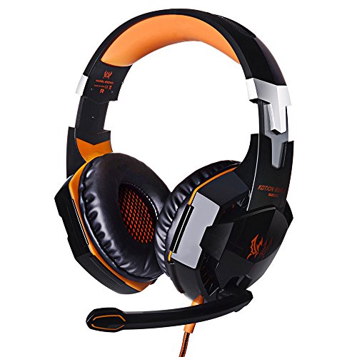 Docooler Each G2000 través de oído Gaming Auriculares Headset Auriculares Cinta con micrófono estéreo Bass LED Lámpara para PC Parte