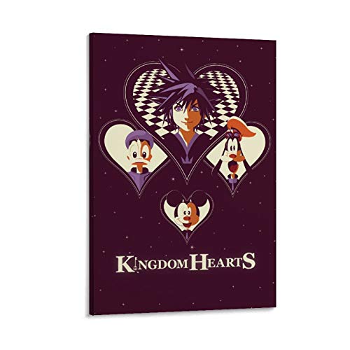 DRAGON VINES Kingdom Hearts 2 números romanos Sora Donald Duck Mickey Goofy Anime para dormitorio, oficina, 30 x 45 cm