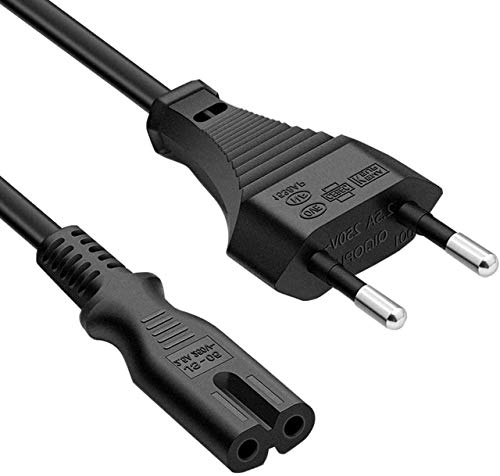 DTK Cable de Alimentación Euro,2 Meters,CEE 7/16 Schuko-IEC C7 Figure-8,2 Pin Plug Power Cable para Radio,Proyector,Monitor de PC,TV,Computadora,Impresora, Esc¨¢ner,Negro