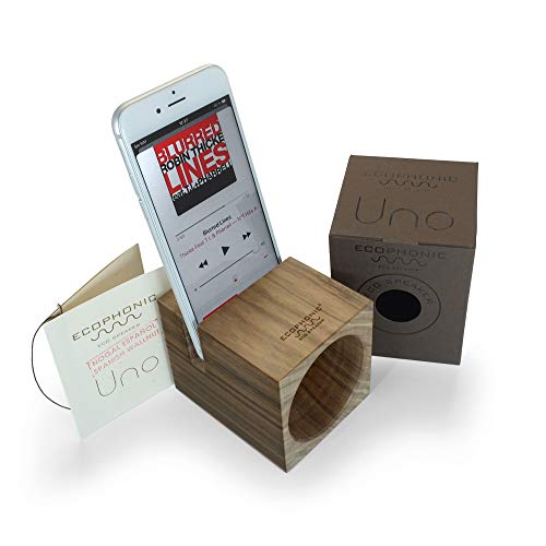 Ecophonic® Uno Nogal Español. Altavoz inalámbrico ecológico de Madera FSC Amplificador acústico Natural Caja de resonancia Compatible con la mayoría de Smartphones. Fabricado en España.