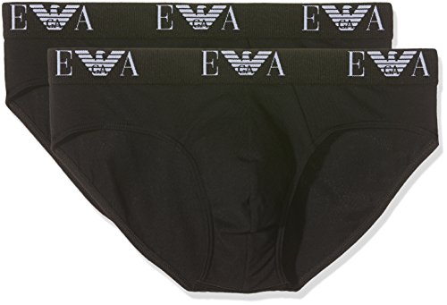 Emporio Armani 111321cc715, Baño Para Hombre, ( lot de 2 ), Negro (Black), Large (Tamaño del fabricante:L)