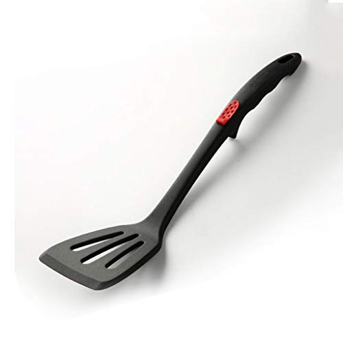 Espátulas Espátula de silicona Turner calor Cocina sólido resistente Turner, ranurado espátula y pescado Espátula - flexible y antiadherente for utensilios de cocina de huevo, Crepe, filete (Negro Esp