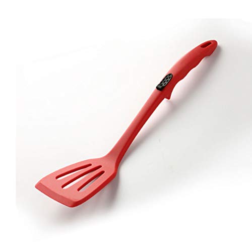 Espátulas Espátula de silicona Turner calor Cocina sólido resistente Turner, ranurado espátula y pescado Espátula - flexible y antiadherente for utensilios de cocina de huevo, Crepe, filete (rojo) Esp