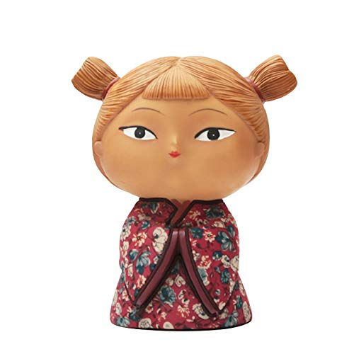 Estatua de kimono japonés de resina para niña, estatua para manualidades, hucha de cerdito, decoración para el hogar, sala de estar, oficina, escritorio, regalo de cumpleaños, 2, XS