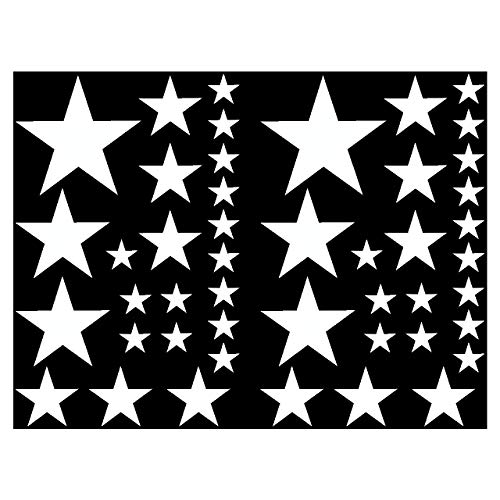 Estrella Etiqueta Conjunto el Relleno de Pegatinas, Blanco 14x 2,5 cm, 6X 5 cm, 2X 7,5 cm, 1x 10 cm
