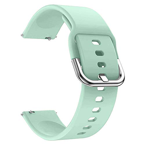 EWENYS Correa de repuesto para deportiva silicona suave de smartwatch, Compatibile con Samsung Galaxy Watch Gear S3 Classic / Huawei Watch GT 2 / Fossil Gen 5 / Amazfit GTR 2 (20mm, Menta verde)