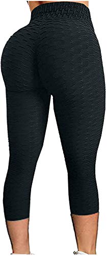 FJBenz Los Famosos Leggings de TikTok, Pantalones de Yoga para Mujeres, Barriga de Cintura Alta, botín de Control, articulaciones de Cadera de Espuma, Mallas para Correr de Fitness