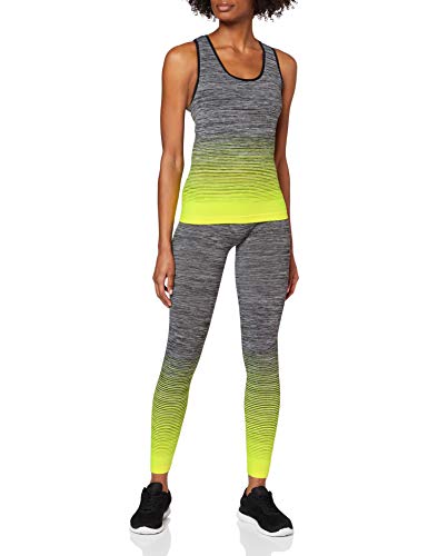 FM London Vest Top and Leggings Conjunto Ropa Deportiva, Amarillo (Yellow), Talla única (Talla del fabricante: 8-14) para Mujer