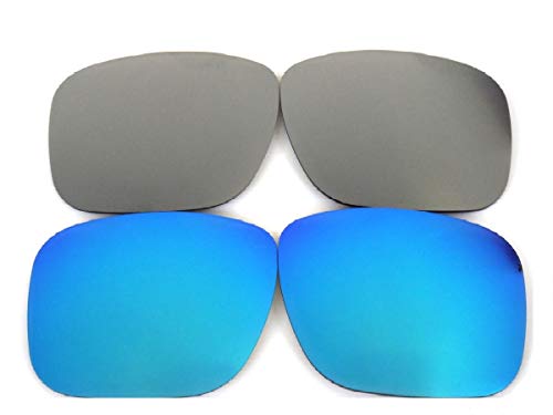 Galaxy Lentes de Repuesto para Oakley Holbrook Azul y Gris Color Polorized 2 Pares, Gratis ENVÍO y MANEJO - Azul y Gris, Estándar