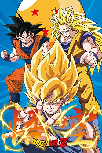 GB eye Póster Dragon Ball Z, 3 Gokus EVO, Madera, Varios, 65 x 3.5 x 3.5 cm