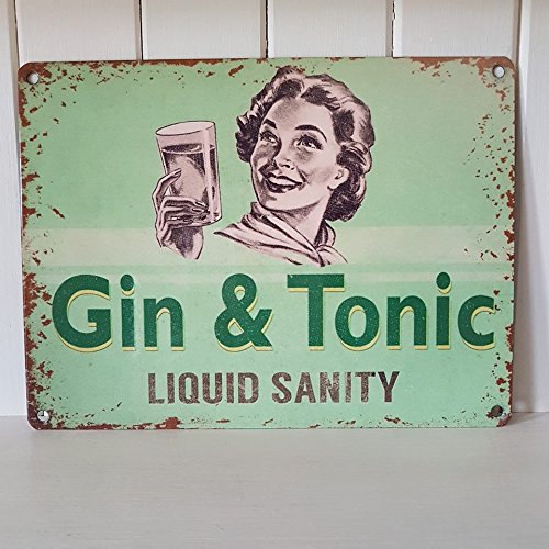 Gin Tonic Cartel de Chapa Placa metal Estable plano Nuevo 15x20cm VS5087-1