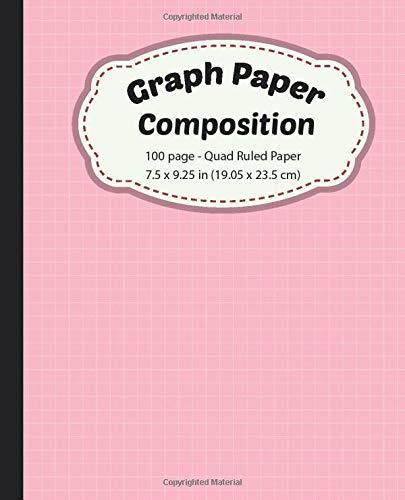 Graph Paper Composition Notebook: Grid Paper Notebook, Quad Ruled 5x5, Grid Paper for Math & Science Students (7.5 x 9.25)