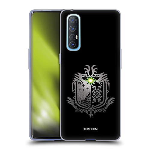 Head Case Designs Oficial Monster Hunter World Negro Logotipos Carcasa de Gel de Silicona Compatible con OPPO Find X2 Neo