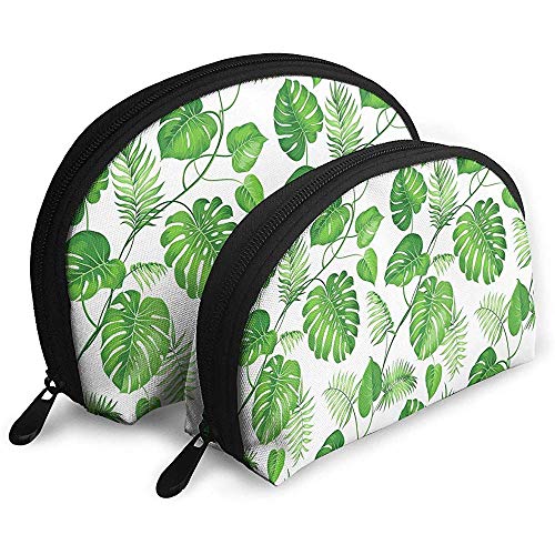 Hoja de la Selva Tropical brasileña Hiedra Natural Remolino Palma Hojas de plátano Bolsas portátiles Bolsa de Maquillaje Bolsa de Aseo Bolsa de Viaje portátil multifunción Bolsas