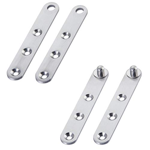 Homoyoyo Bisagra de Pivote de 360 ??Grados para Puerta Plateada 6 Piezas 5. 9X1. Bisagras de Pivote Del Eje de La Puerta Oculta de Rotación de 1 Cm Bisagra de Muebles Giratoria Oculta de