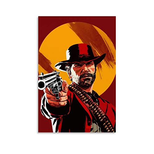 Hxinyi Póster de Red Dead Redemption 2 lienzo artístico y mural impreso moderno para decoración de dormitorio familiar (20 x 30 cm)