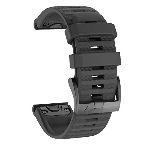 Isabake Correa de Reloj para Garmin Fenix 6X / 6X Pro, Fenix 5X / 5X Plus, Accesorios Fenix 3/3 HR, Banda QuickFit de 26 mm de Ancho (Negro)