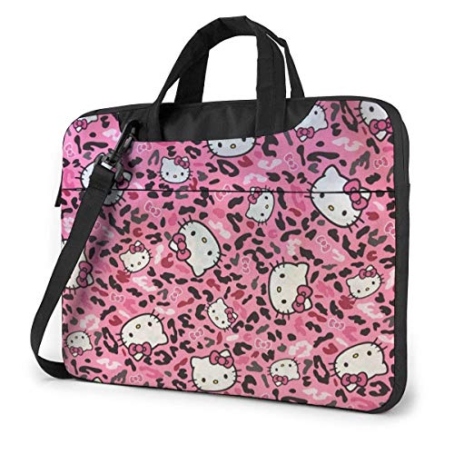 IUBBKI Bolsa para portátil de 15,6 Pulgadas Kitty Cheetah Maletín para portátil Bolso Bandolera para Hombro Funda