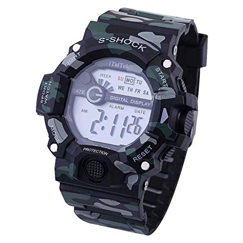 jieGorge Reloj Deportivo, Multifuncional Deportivo Digital Camuflaje electrónico Impermeable Reloj de Moda, Joyas y Relojes (D)