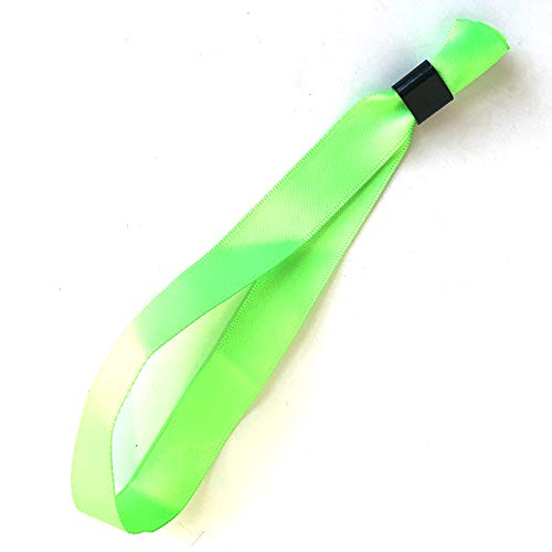Juego de pulsera en tela / cinta de raso, con cierres de plástico - 10 colores disponibles (verde claro, 20)