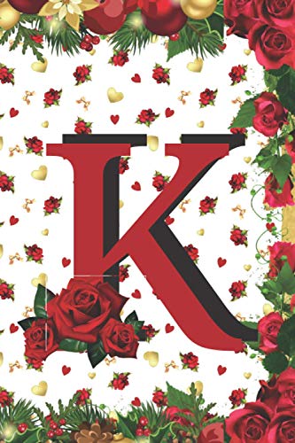 K: Letter K Monogram Journal Lined Notebook, Pretty Pink & red, 130 pages, 6x9 in, Journal or Diary with for kids, girls, men's, ideal gift for kids, girls, men.