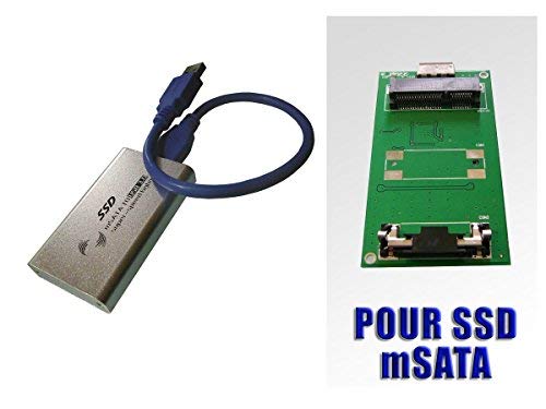 Kalea Informatique - Caja de mSATA a USB 3 (USB 3.0 SuperSpeed) para SSD Mini PCIe de tipo mSATA de 30 mm o 50 mm