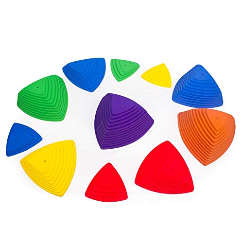 Kids Balance Stepping Stones, Piedras De Río Portátiles con Borde De Goma Antideslizante, Bloques De Ejercicios Para Niños En Interiores Y Exteriores En Romotes Balance, Coordinación De Ni(Color:6PCS)