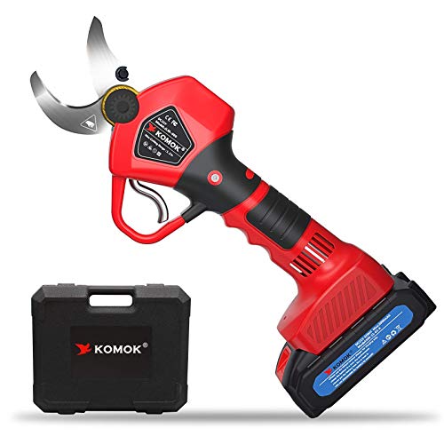 KOMOK Podadora Eléctricas 21V Diámetro de Corte de 30mm 2 Piezas Recargable de Respuesto Alimentada por Batería de Litio de 2Ah 6-8 Horas de Trabajo