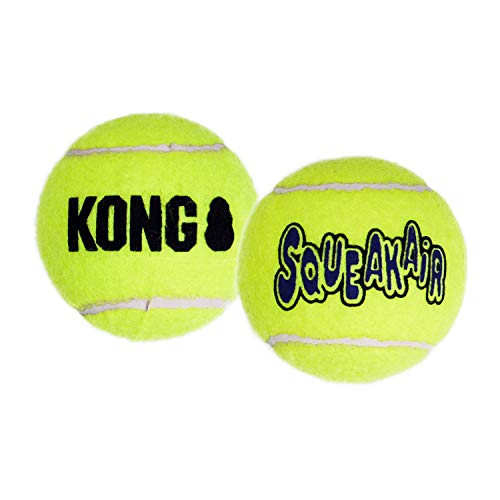 KONG – Pack de 2 Signature Balls - Juguete de Recompensa Duradero - para Perros Medianos