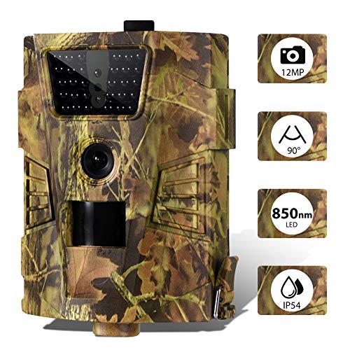 KUANGQIANWEI Wildlife Camera Trap Cámara 2PCS / Lot Rastro de la Caza 850nm Salvaje cámaras de vigilancia HT001B visión Nocturna Impermeable Animal de la Foto Trampas Pista (Color : Light Yellow)