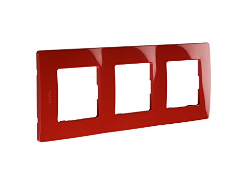 Legrand 397878 Marco Simple para 3 Interruptores, Rojo