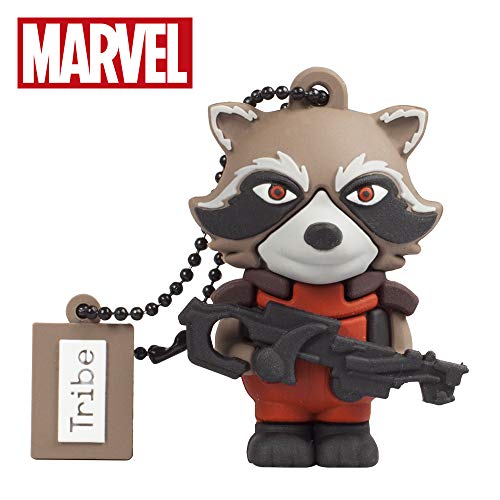 Llave USB 16 GB Rocket Raccoon - Memoria Flash Drive 2.0 Original Marvel Avengers, Tribe FD035503