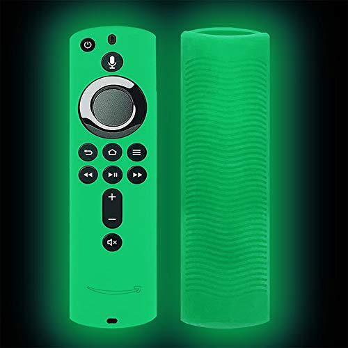 LNIMIKIY Cubierta Control Remoto A Prueba Golpes Diseño celosía Silicona Antideslizante Accesorios para el hogar Funda Protectora práctica Durable Suave Ligero para Fire TV Stick 4K(Verde Luminoso)