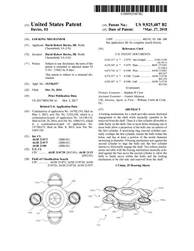 Locking mechanism: United States Patent 9925407 (English Edition)