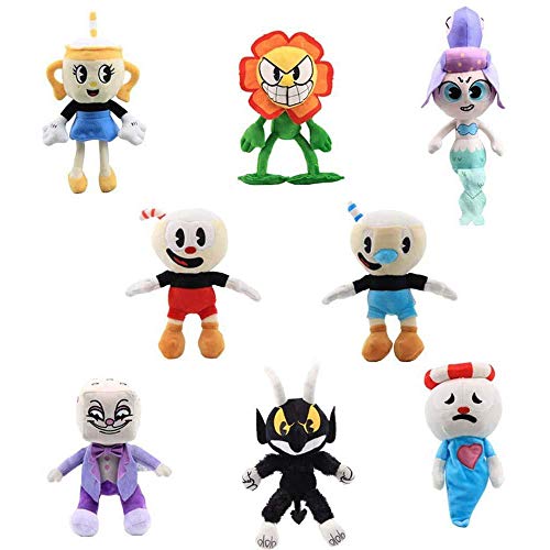 Longing De Peluche Cuphead - Mugman | Sra. Chalice | Fantasma | King Dice | Cala Maria | Devil Boss | Puphead Muñecos de Peluche Juguetes para niños Regalos (19-36cm)