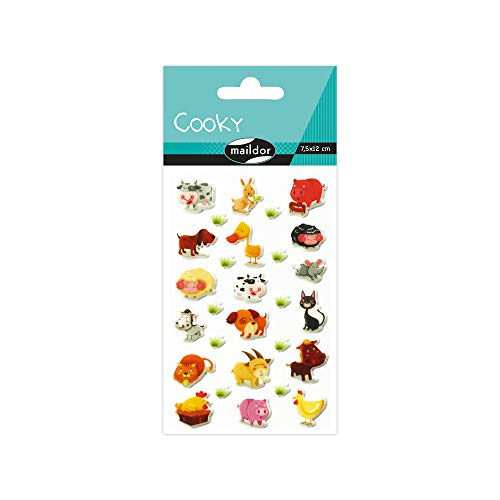 Maildor Cooky Animal-Lote de 8 Pegatinas, 17x8.1x1.5 cm