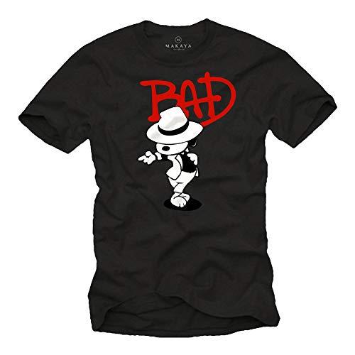 MAKAYA Camiseta con Perro Bailando - Bad - Snoop Jackson Negro Talla XXXXL