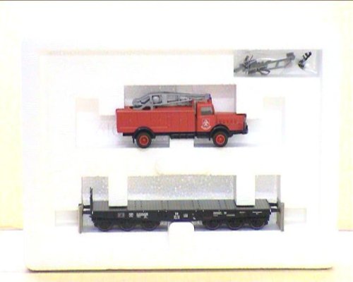 Märklin MHI 48671 - Güterwagen - Coches HGV Planas cargadas con grúa de Rescate de Incendios