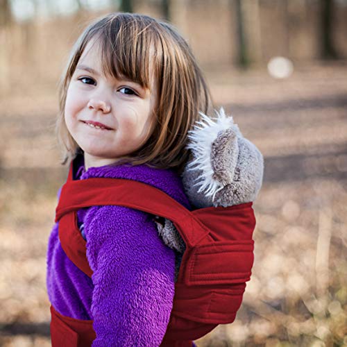 marsupi Portabebés para muñecas a partir de 2 años, algodón orgánico, con cierre de velcro (marsupi mini/portabebés, rojo rubí)