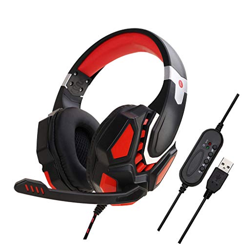 Marxways - Auriculares para videojuegos con USB, con cancelación de ruido y micrófono para PS4, PC, Xbox One