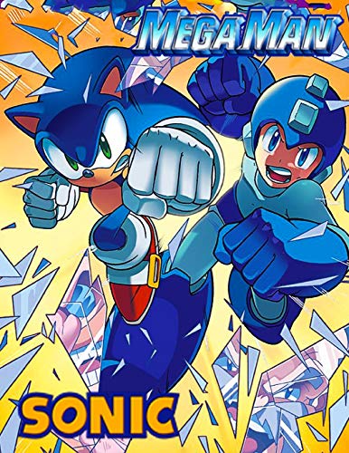 Mega Man And Sonic: Jumbo 2 in 1 Giant Coloring Book for Toddlers, Preschoolers, Kids, With 41 Great Illustrations.