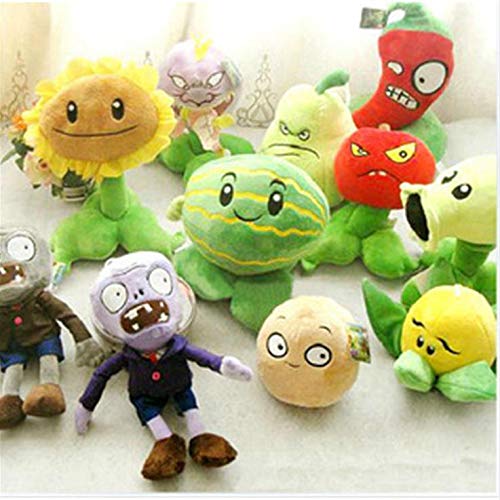 MIAOGO Peluche Plants vs.Zombies 11 Piezas Plant vs Zombies muñeco Peluche Peluche Presenta Saling Cartoon Anime Series Juguetes niños decoración hogar Regalo cumpleaños