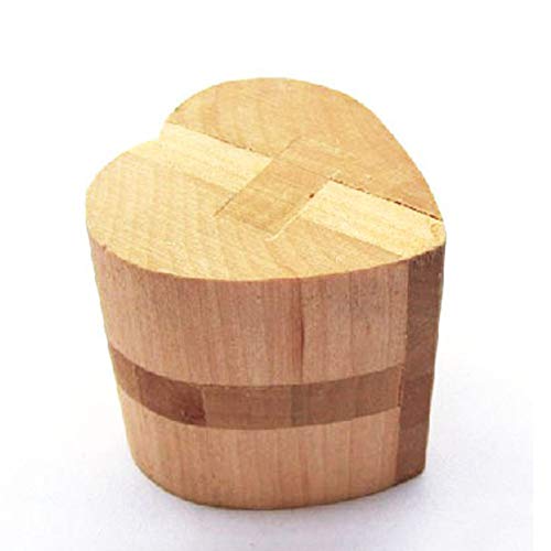 MINGZE Puzzle Madera 3D para niños, Juegos de Ingenio IQ Juguete Educativos, Juego Logica de para Niños y Adultos, Juguete para el hogar Oficina decoración ecológica Regalo (Heart Lock)