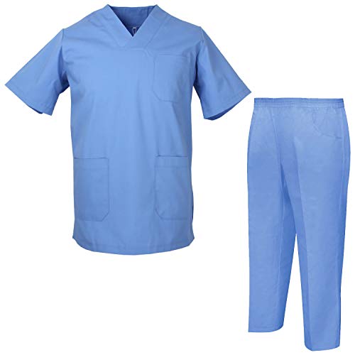 MISEMIYA - Pijams Sanitarios Unisex Uniformes Sanitarios Uniformes Médicos 817-8312 - XL, Casaca Sanitarios 817-4 Celeste